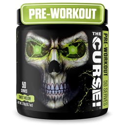 JNX SPORTS La Malédiction ! Poudre de pré-entraînement pour hommes et femmes, caféine, bêta-alanine, créatine, L-Citrulline, 50 portions, sucré Melon Flavor – Boost Energy, Strength & Focus
