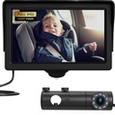 Caméra de voiture de bébé, écran HD Miroir de voiture de bébé avec vision de nuit, caméra de voiture de 4,3 pouces avec moniteur large vue claire, caméra arrière de siège arrière face à observer bébé