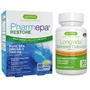 Pharmepa Restore & Longvida Lipidiertes Curcumin 500mg Bundle, 1000mg reines EPA Omega-3 Fischöl &amp; Ultra Bioverfügbares Curcumin, von Igennus