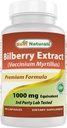 Best Naturals Bilberry Extract 1000mg Kapsel (Non-GMO) Unterstützt gesunde Vision, 90 Count