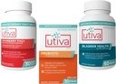 15% Bundle Utiva Cranberry PACs Ergänzung für Urinary Tract Gesundheit 30 Vegi Capsule + Utiva Probiotic für Gut und Urinary Tract Gesundheit 30 Delayed Release Vegi Capsule + Utiva Bladder Gesundheit 60 Kapseln