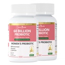 Probiotiques et prébiotiques pour les femmes pH Balance & Digestion - 60 Million de probiotique vaginal avec canneberge et D-mannose pour Gut, Urinaire, Santé immunitaire, Végétalien & Non-GMO
