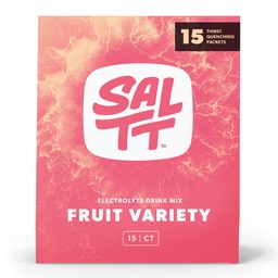 SALTT Elektrolyte Pulver-Packets, Frucht-Sorten-Pack (15 Packungen) - Magnesium, Kalium, Natrium, Trace Minerals - Vegan & Glutenfrei - Travel Essentials - Made in USA