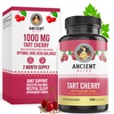 Ancien Tart Tart Capsules de cerise, Supplément d'inflammation et de soutien pour les hommes et les femmes, Supplément Tart Cherry pour soutenir la digestion, le sommeil et la vitalité (120 Capsules)