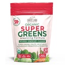 Fermes de campagne Super Greens Flavor de baies, 50 Super aliments biologiques, USDA Mélange de boisson biologique (herbe de blé, spiruline, Chlorella) Champignons et probiotiques, avec fibre, santé Gut, énergie naturelle, 30 portions