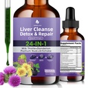 Nettoyer le foie et réparer les gouttes liquides - Thistle de lait, Dandelion, Psyllium Husk & Artichaut Supplément pour la santé du foie et la digestion - Extrait végétalien sans sucre, 2 Fl Oz (30 portions)