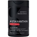 Sport Research Triple Strength Astaxanthin Supplement (6mg) avec de l'huile de coco biologique pour l'activité antioxydante, la peau et le soutien de la santé oculaire - Non-OGM Vérifié et sans gluten - 120 Softgels