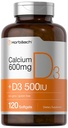 Supplément calcium Horbäach avec vitamine D3.600 mg.120 Softgels.