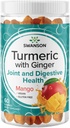 Swanson Turmeric mit Ginger Gummies - All Natural Supplement Förderung der Verdauungs- und Immunsystem-Gesundheit - Hilft, Gelenkfunktion und Bewegungsfreiheit zu unterstützen - (Mango, 60 Gummies)