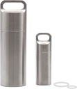 HRX Package Waterproof Stainless Steel Pill Case Keychain, Durable Small Pill Box Bottle Holder Tough for Men Purse Pocket Outdoor EDC Tool Kit