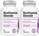 Nicotinamide Riboside - 300 mg Noctinamide Riboside (NR) par portion, 400 mg Coenzyme Q10 Ubiquinone, 30 VegiCaps par bouteille (60 capsules - boîte de 2)