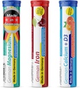 T&D German Mineral Plus Paket 60 Servierungen - Vegan, Zero Sugar - Getränke Effervescent Tablets - Eisen, Calcium, Magnesium Pharma - Made in Germany