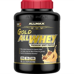 ALLMAX Gold ALLWHEY, beurre d'arachide au chocolat - 5 lb - 24 grammes de protéines par scoop - sans gluten, faible teneur en glucides et faible teneur en sucre - Env. 71 portions