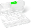 Pill Organizer, Portable Pill Case, 9 compartiments Humidité-Proof Travel Pill Case pour vitamines, médecine, huile de poisson, suppléments, distributeur de pilules (blanc)