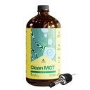 Niveau de nettoyage MCT Huile - 100% Caprylique C8 pour l'énergie, Focus, Gut Health, Cerveau Superfuel - Supplément kéto pour café et cétones kétogéniques - Non-OGM (Bouteille de verre de 32 oz)