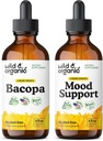 Wild & Organic Bacopa Tinktur 4 fl oz & Mood Unterstützung Tinktur 4 fl oz