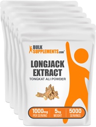 BulkSupplements.com Longjack Extract Powder - Tongkat Ali Extract, Longjack Tongkat Ali Powder - Tongkat Ali für Damen, Glutenfrei - 1000mg pro Servierung, 5kg (11 lbs) (Pack mit 5)