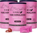 Gummies Shilajit, 3000 Mg Shilajit Pure Himalayan Organique avec Ashwagandha, Gummies sans sucre curcuma pour les hommes et les femmes, Supplément Shilajit, Shilajit nature non-OGM pour l'énergie, 180 Gummies
