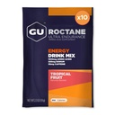 GU Energy Roctane Ultra Endurance Energy Drink Mix, végétalien, sans gluten, casher, 35mg de caféine, et sans lait n-the-Go énergie pour n'importe quelle séance d'entraînement, 10 paquets à un seul usage, fruits tropicaux