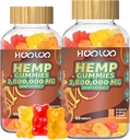 HOOLOO Hanfgummis für glückliche Bedtimes & Focus, Extra Strength 2,800.000mg Hanföl Infused Gummy Bears Fruchtig, Zucker, 120ct Edibles, Made in USA