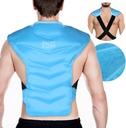 Expert de secours grand dos et bandoulière emballage de glace - Gel réutilisable paquet froid avec tissu double-sid et des paillettes réglables, doublure en peluche souple pour la thérapie du froid du dos supérieur et la récupération post-entraînement