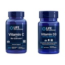 Lebensverlängerung Vitamin C & Quercetin Plus Vitamin D3 5000 IU - 250 Tabletten Vitamin C Immununterstützung Plus 60 Vitamin D3 Softgele für Knochen, Gehirn und Immungesundheit