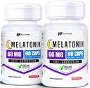 HealthFare Melatonin 60mg , pack de 2 , 90 gélules de légumes chacune , formule haute résistance , Végétarien , non-OGM , sans gluten , Fabriqué aux États-Unis