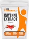 BulkSupplements.com Cayenne Pfeffer Extrakt Pulver - Capsaicin Supplement, Capsicum Extract - 500mg Cayenne Extrakt pro Servierung, Cayenne Supplement - Glutenfrei (500 Gramm - 1,1 lbs)